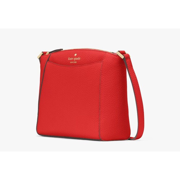 New Kate Spade Monica Pebbled Leather Crossbody Tomato Slice - Picture 2 of 5